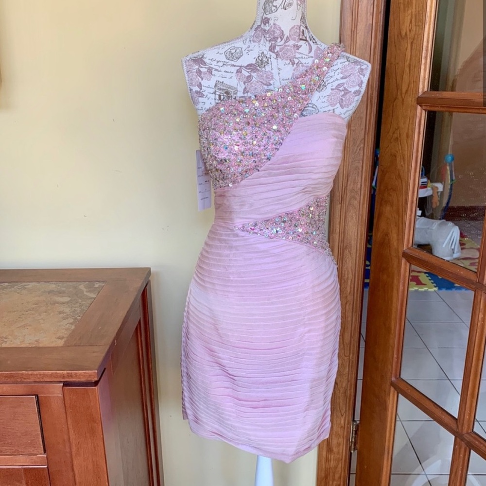 tony bowls mini pink dress